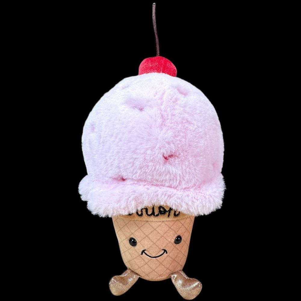 Aurora Pink Cherry Ice Cream Plush "Cherrish" 8"  Stuffed Animal‎ Toy